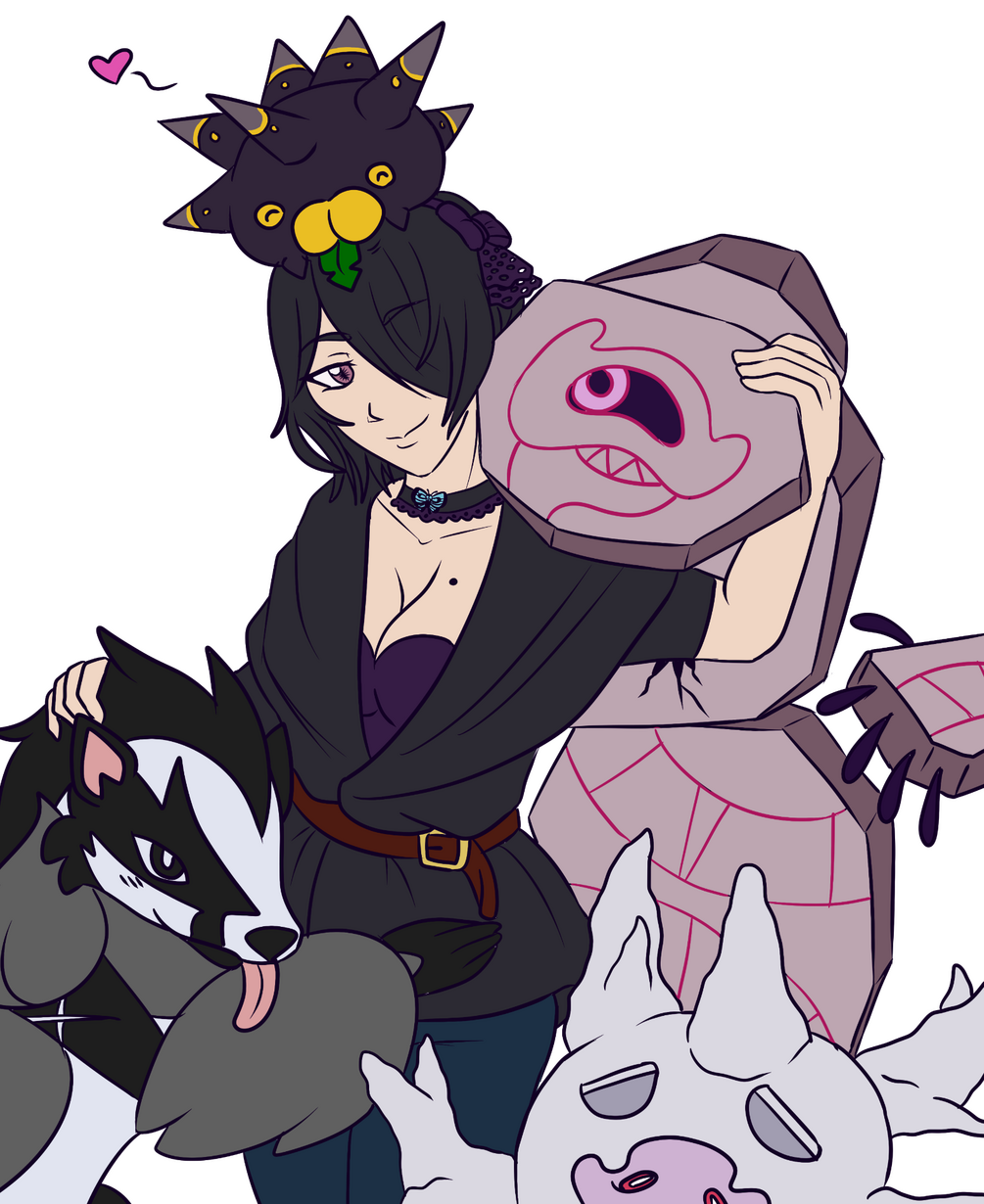 Trainer with her Pokemon